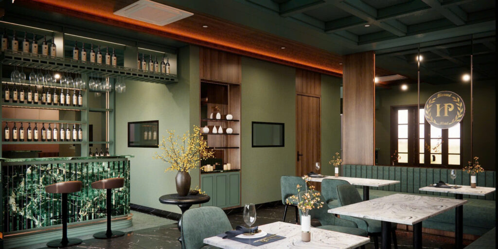 Phối cảnh 3D bistro Blessed Hotel