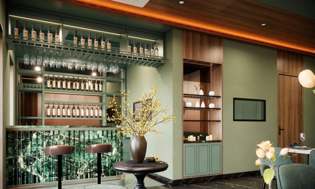 Phối cảnh 3D bistro Blessed Hotel