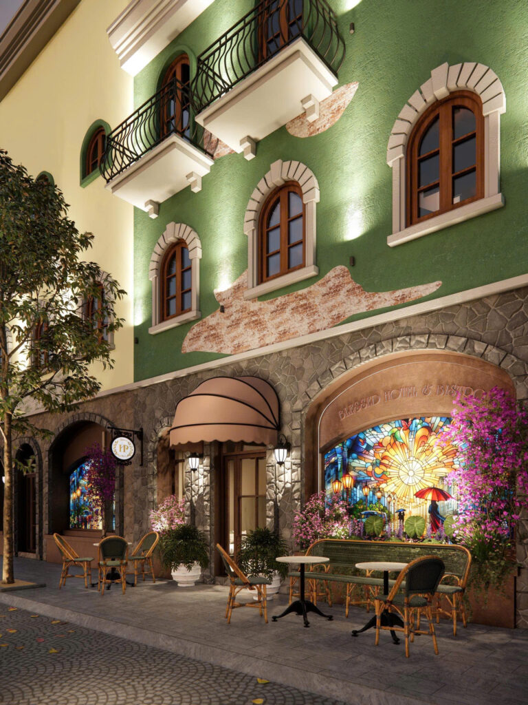 Phối cảnh 3D mặt tiền Blessed Hotel