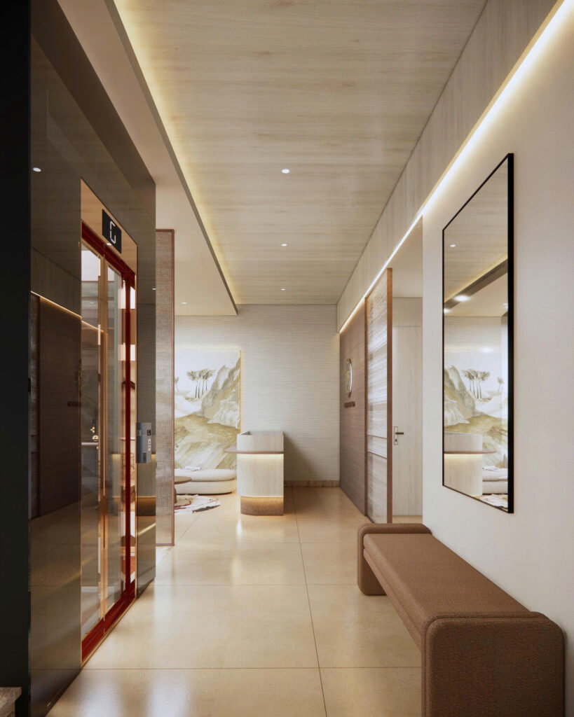 Phối cảnh 3D sảnh Blessed Hotel